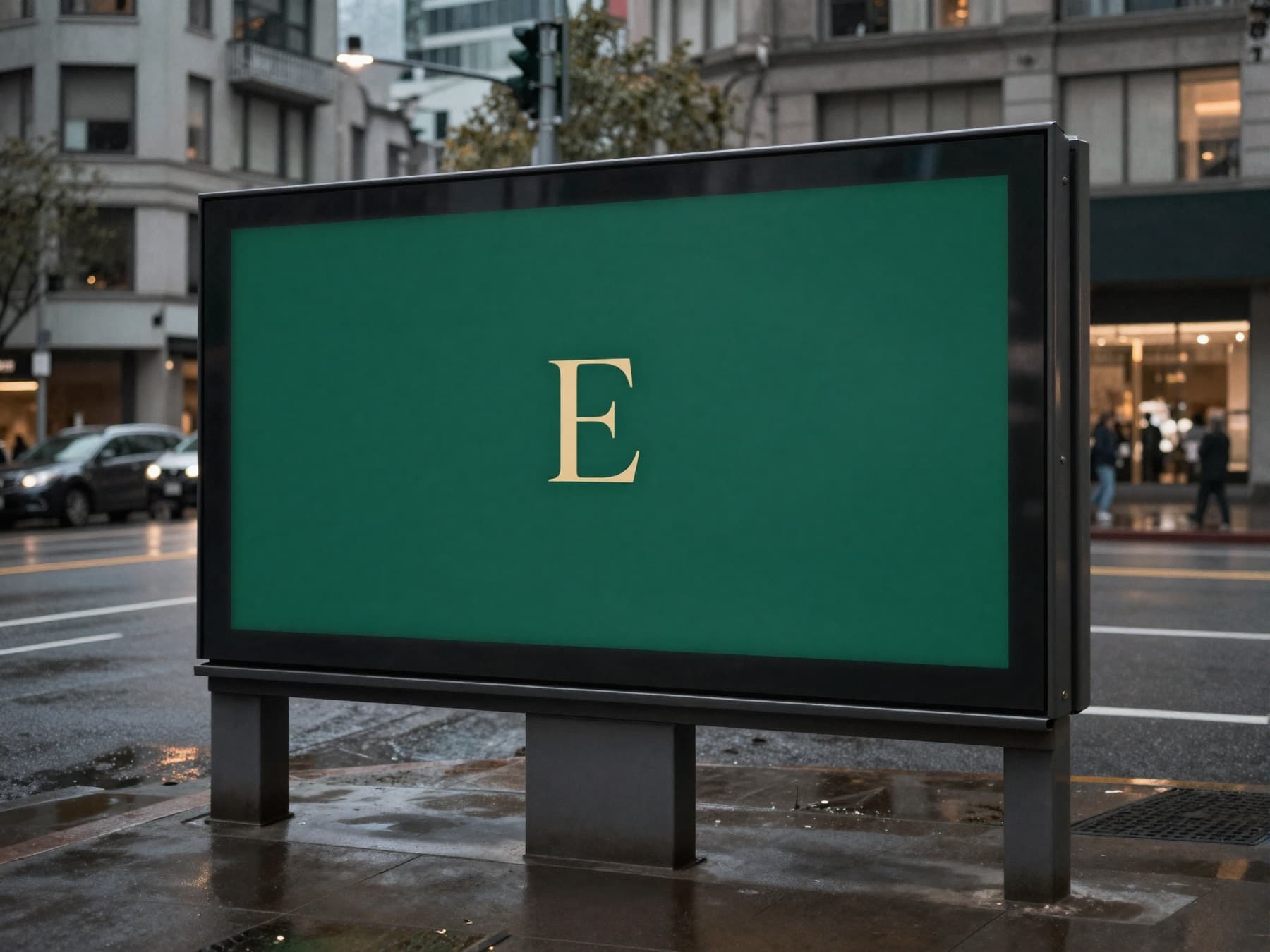 Digital out-of-home billboard with the Ermete monogram on a Vancouver street