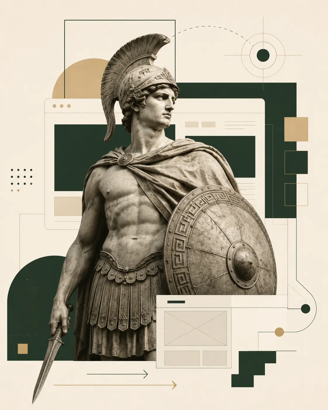 Editorial illustration representing website strategy and development